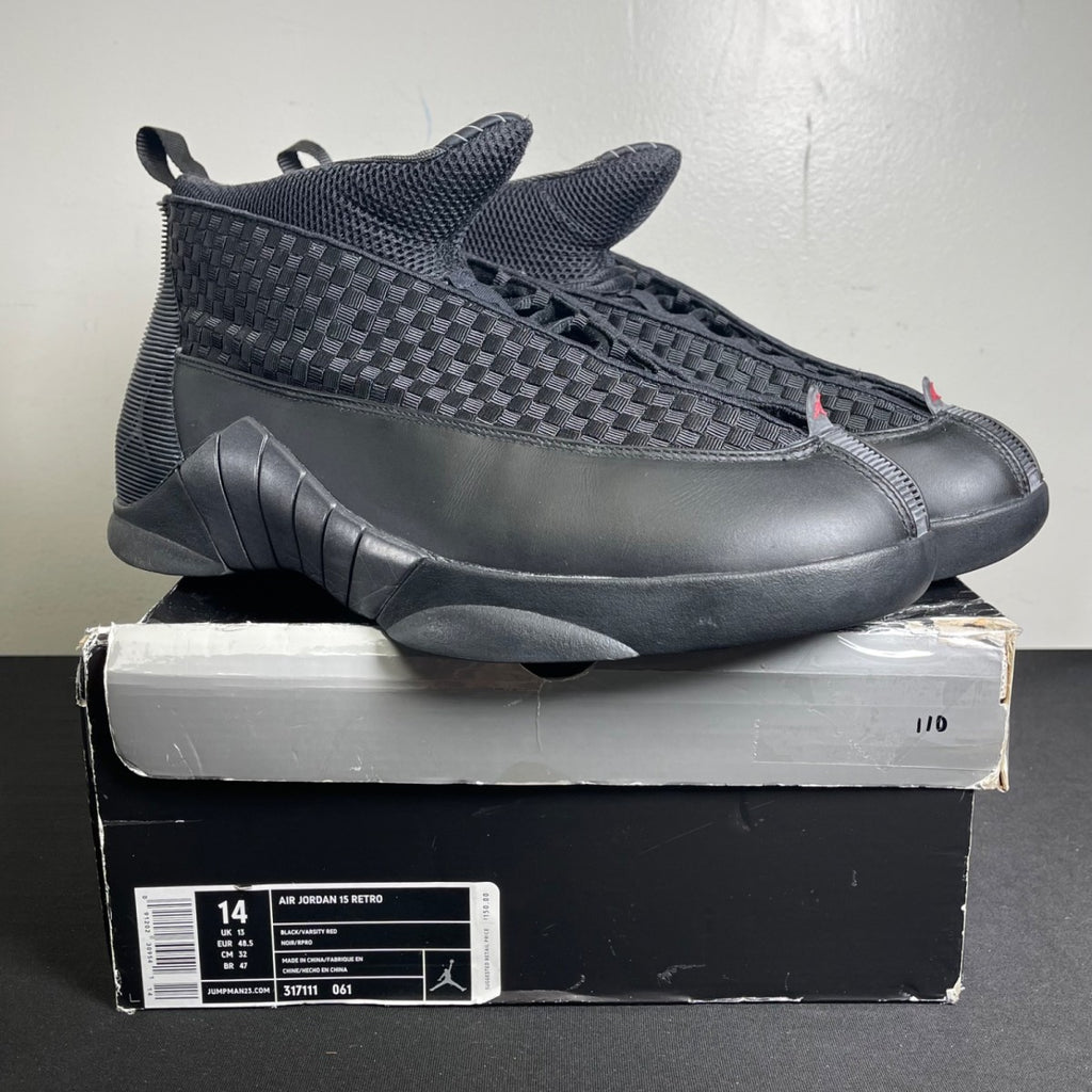 Jordan 15 Retro Black Varsity Red (Size 14) - Image 1