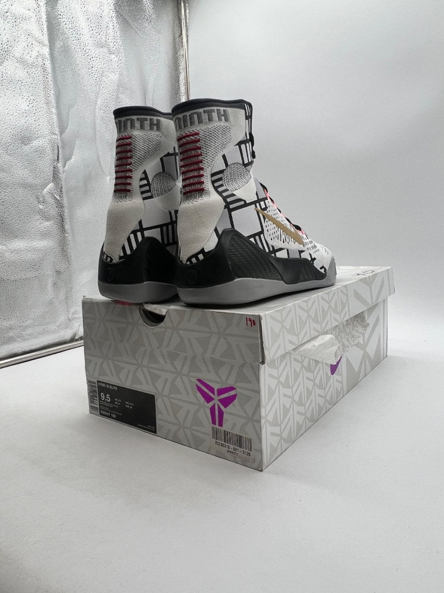 Nike Kobe 9 Elite Gold Fundamentals 9.5 (Lightly Worn Pre-Owned)NikeWhite/Metallic Gold-Black - Image 3
