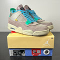 Jordan 4 Retro SP 30th Anniversary Union Taupe Haze 9 (Lightly Worn Pre-Owned)JordanTaupe Haze/Blue Fury-Khaki-Roma Green - Image 1