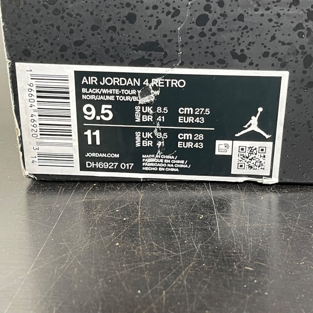 Jordan 4 Retro Thunder (2023) 9.5 (Moderately Worn Pre-Owned)JordanBlack/Tour Yellow - Image 7