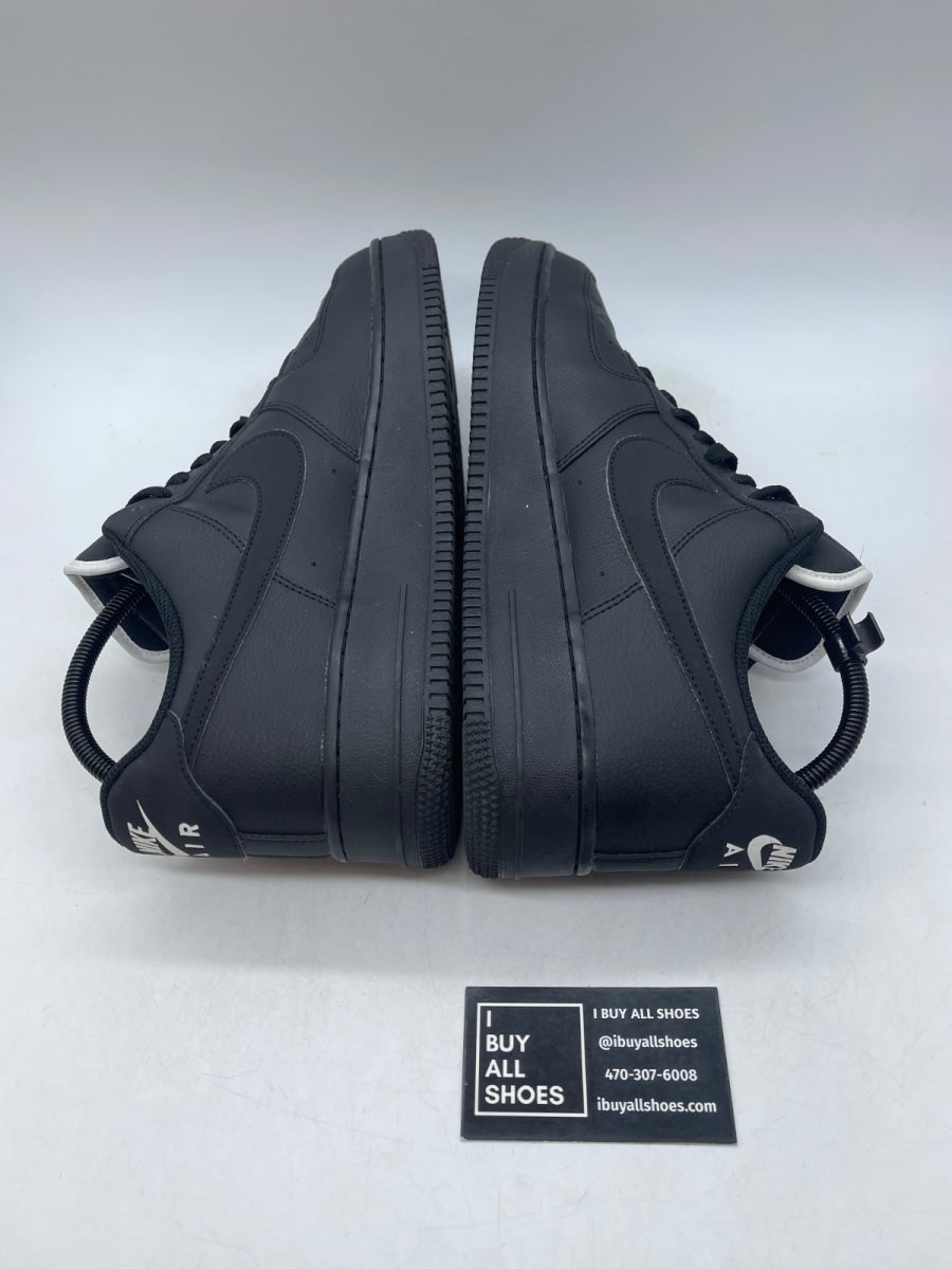 Nike Air Force 1 Low Triple Black (White Tongue) 12 (Moderately Worn Pre-Owned) - Image 6