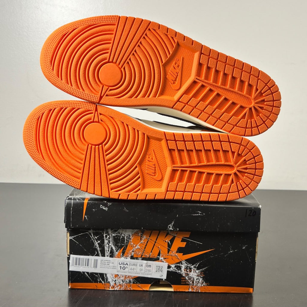 Jordan 1 Retro High OG Shattered Backboard (2025) 10.5 (Lightly Worn Pre-Owned)JordanBlack/Black-Sail-Starfish - Image 6