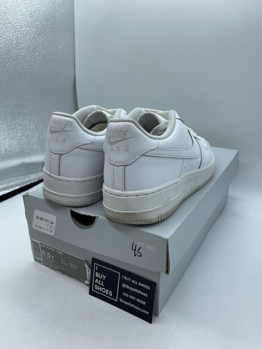 Nike Air Force 1 Low White (GS) 6.5Y (Moderately Worn Pre-Owned) - Image 5