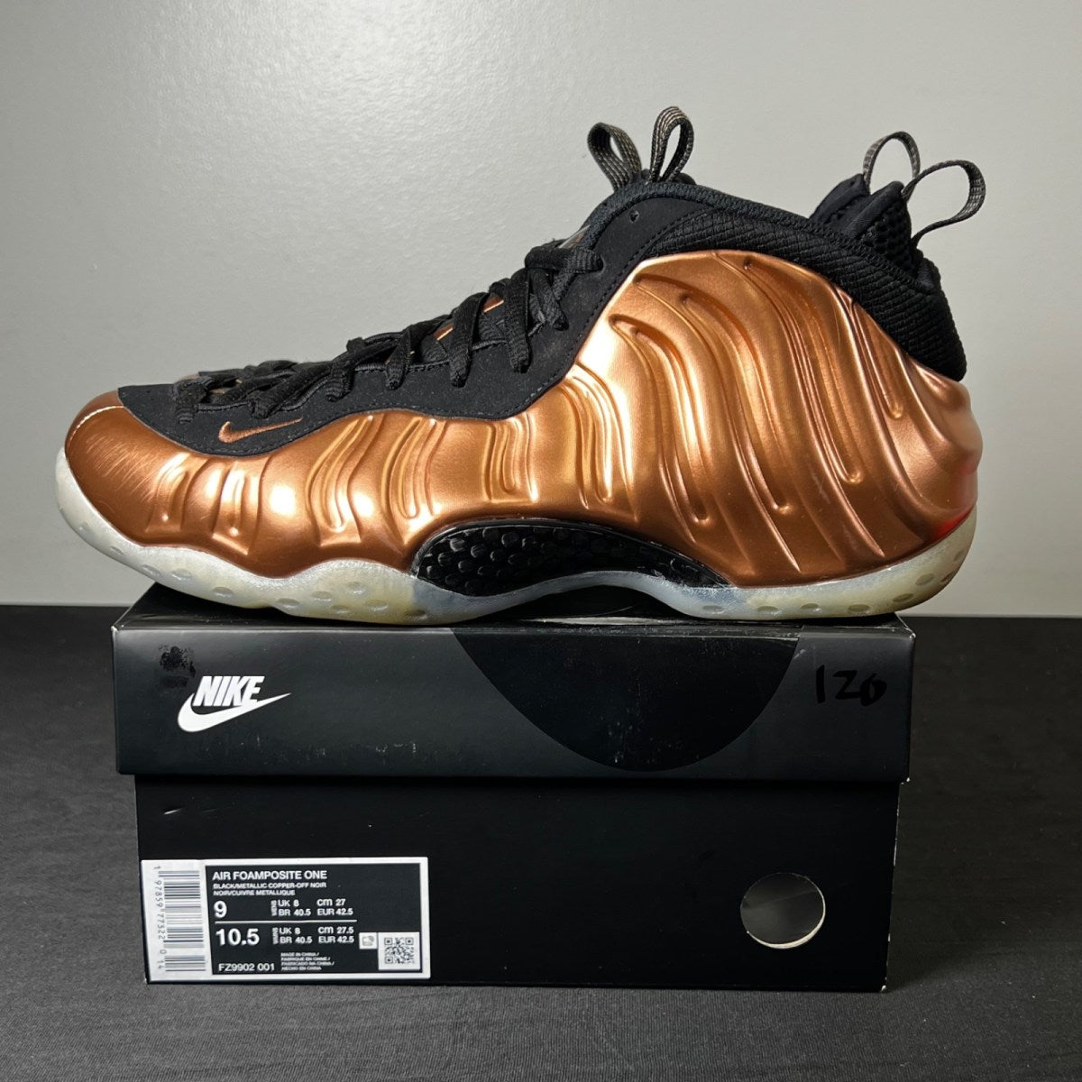 Nike Air Foamposite One Copper (2024) 9 (Lightly Worn Pre-Owned)NikeBlack/Metallic Copper/Off Noir - Image 3