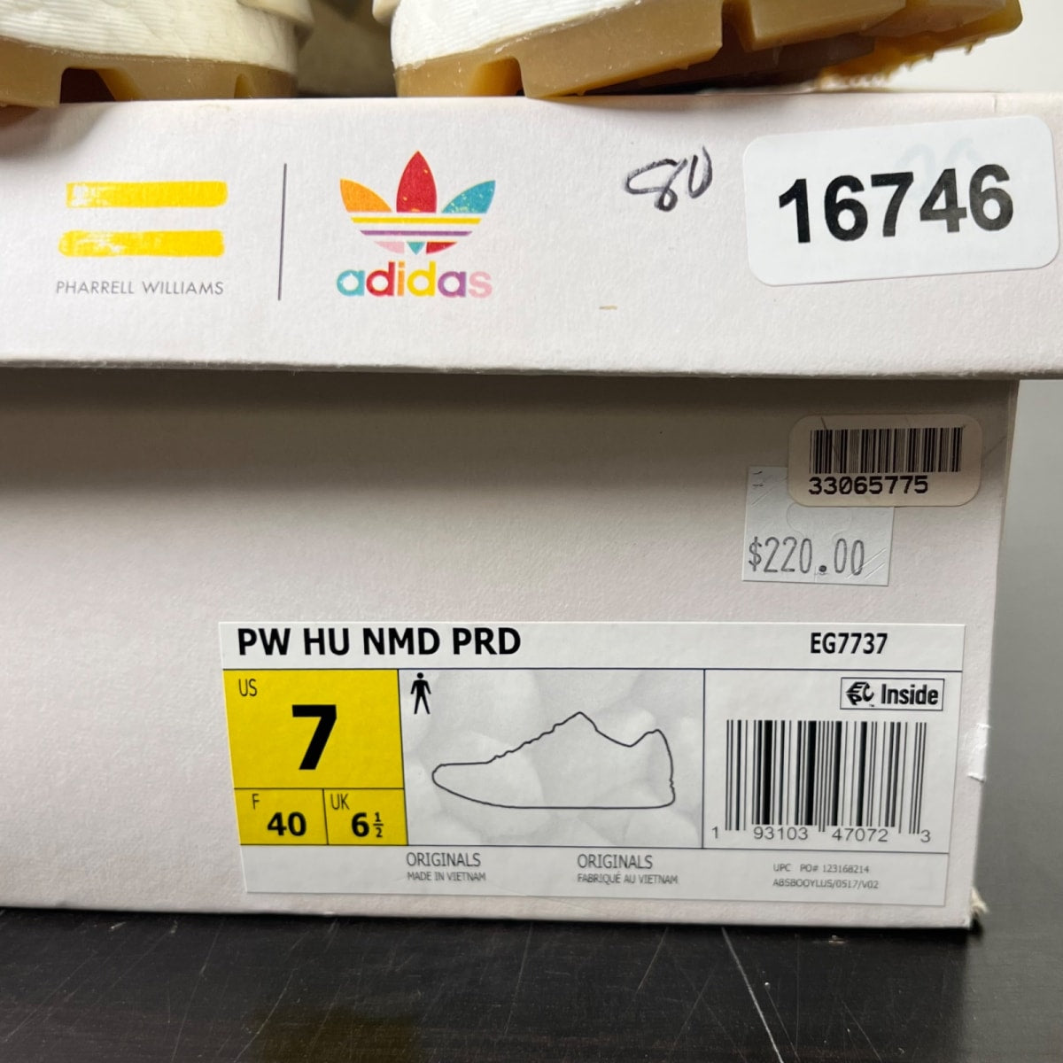 adidas NMD Hu Trail Pharrell Now Is Her Time Cream White 7 (Lightly Worn Pre-Owned)adidasCream White/Raw White/Gum Three - Image 5