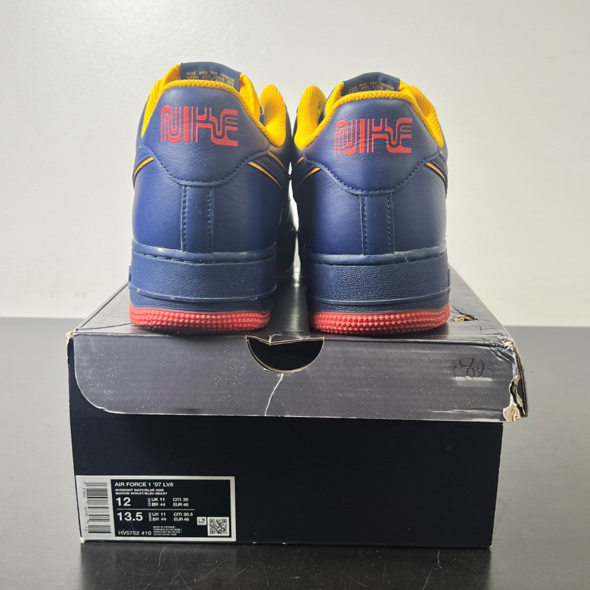 Nike Air Force 1 Low Retro Lettering 12 (Lightly Worn Pre-Owned)NikeNavy/Red/Gold - Image 5