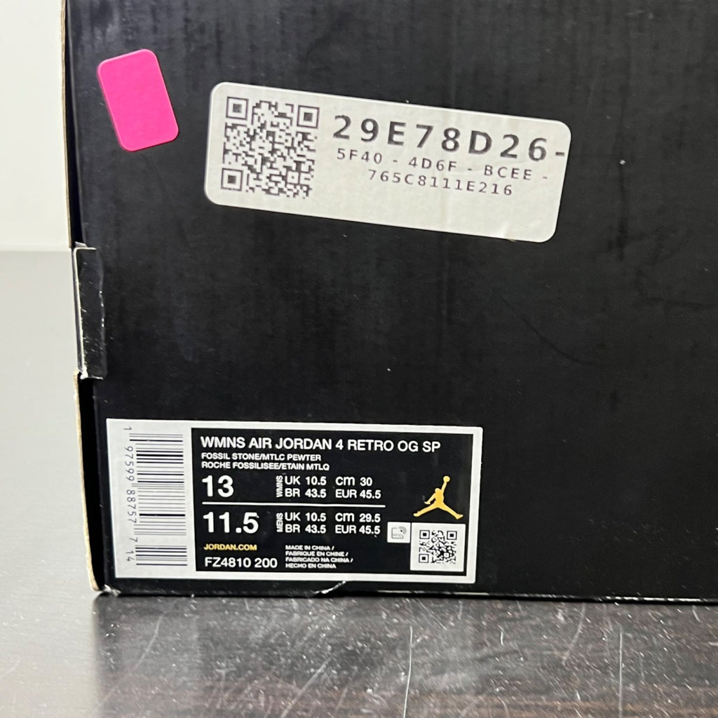 Jordan 4 Retro OG SP A Ma Maniére While You Were Sleeping (Women's) 13W (Lightly Worn Pre-Owned)JordanFossil Stone/Metallic Pewter/Burgundy Crush - Image 5