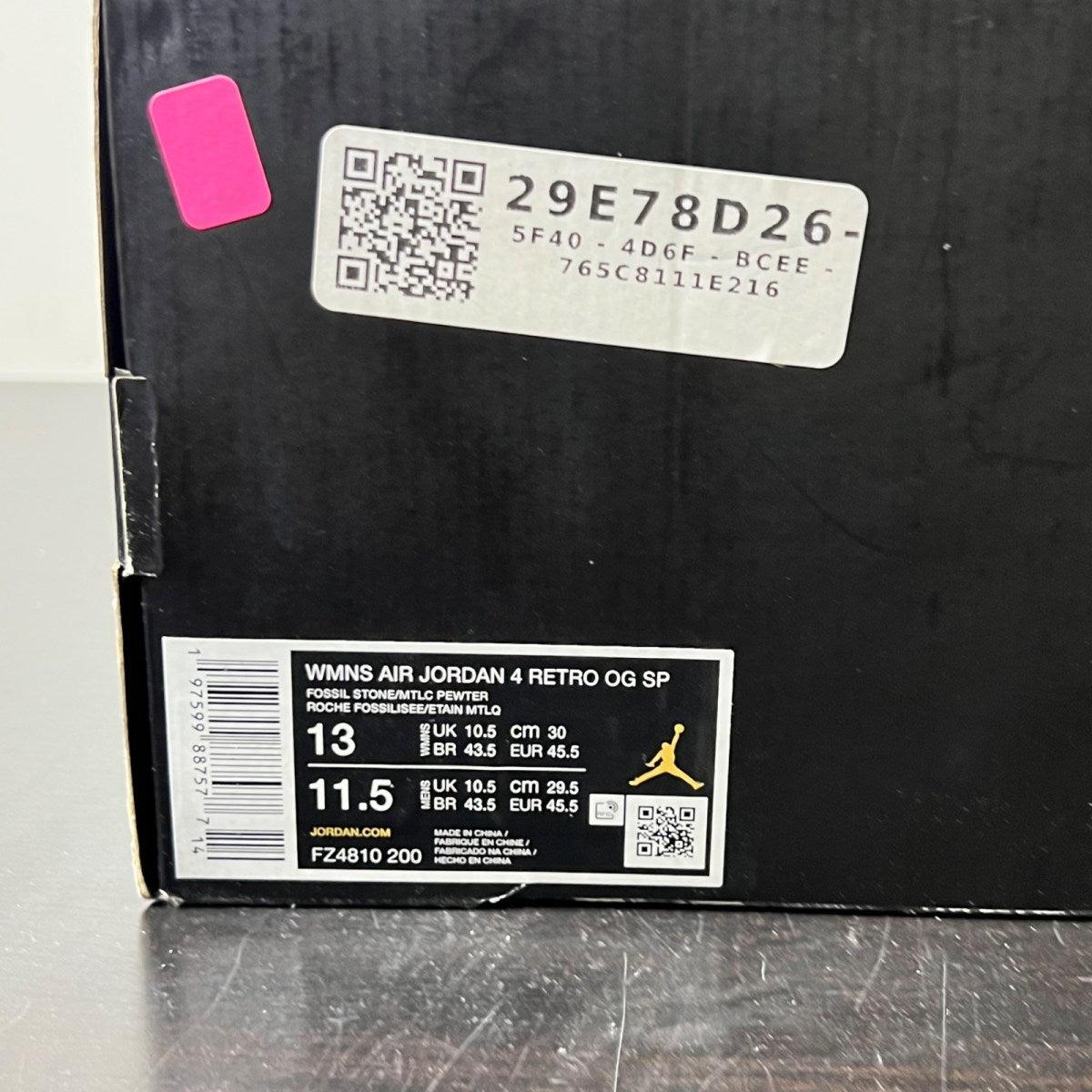 Jordan 4 Retro OG SP A Ma Maniére While You Were Sleeping (Women's) 13W (Lightly Worn Pre-Owned)JordanFossil Stone/Metallic Pewter/Burgundy Crush - Image 5