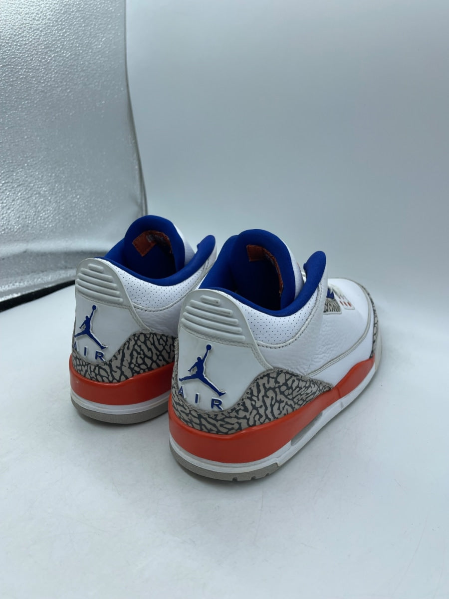 Jordan 3 Retro Knicks 11 (Moderately Worn Pre-Owned)JordanWhite/Old Royal-University Orange-Tech Grey - Image 5