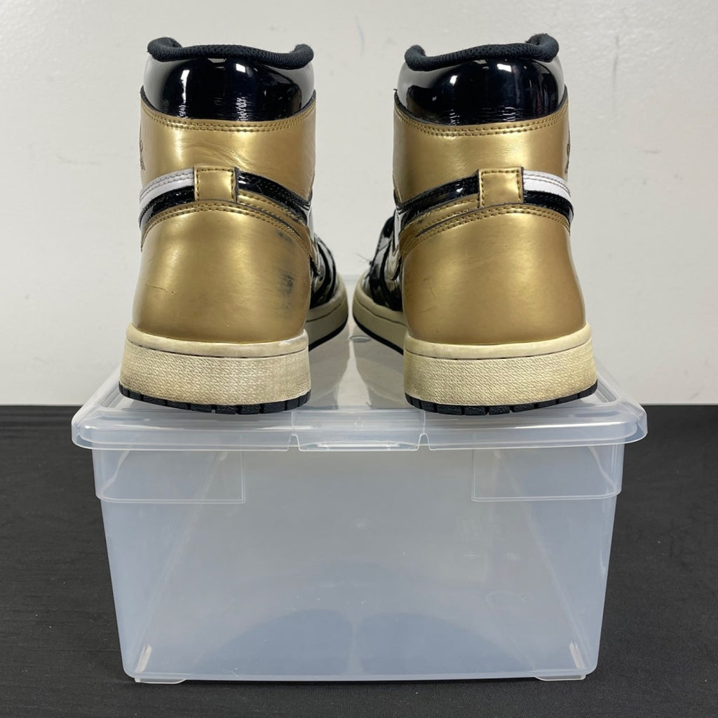 Jordan 1 Retro High NRG Patent Gold Toe 10 (Moderately Worn Pre-Owned)JordanBlack/Metallic Gold-Summit White - Image 4