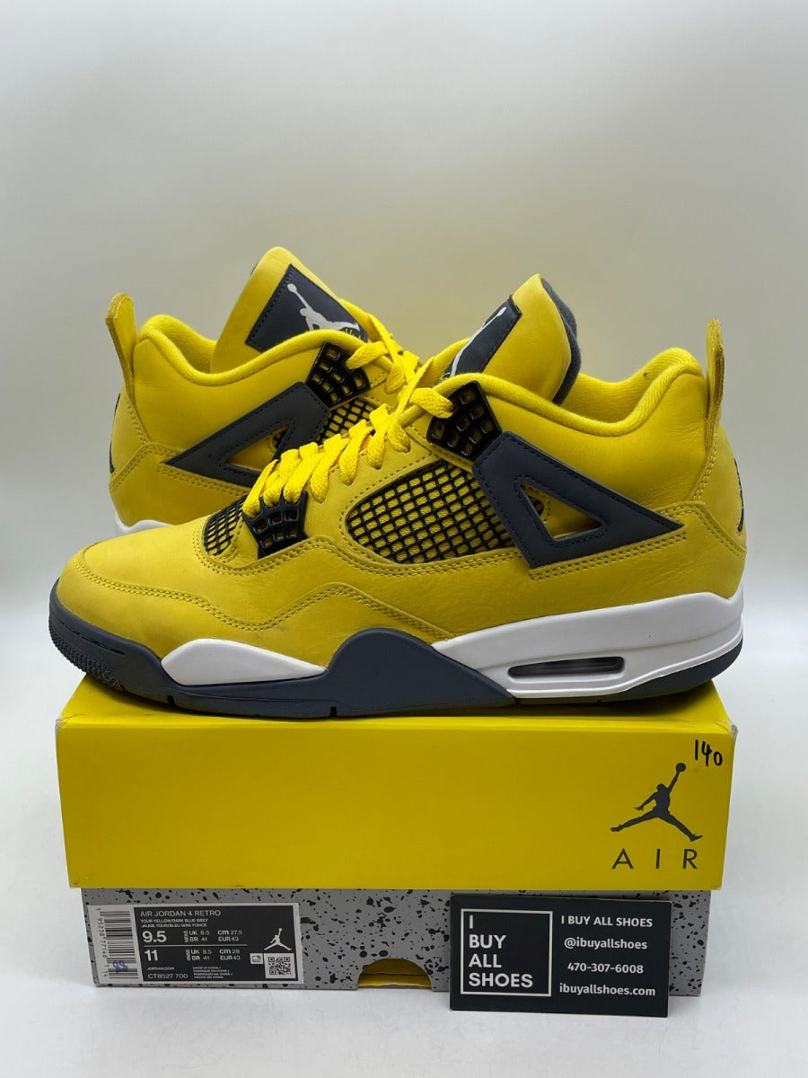 Jordan 4 Retro Lightning (2021) 9.5 (Moderately Worn Pre-Owned) - Image 1
