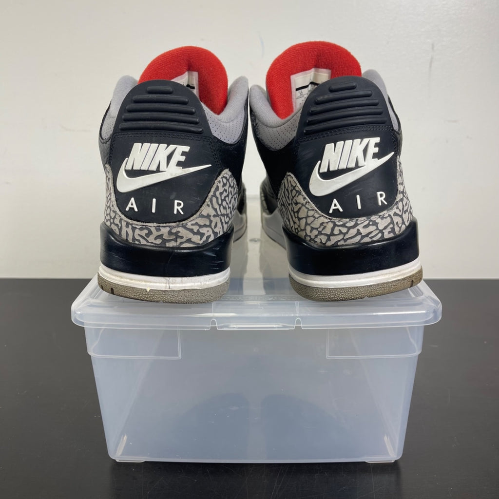 Jordan 3 Retro Black Cement (2018) 12 (Moderately Worn Pre-Owned)JordanBlack/Fire Red-Cement Grey-White - Image 4