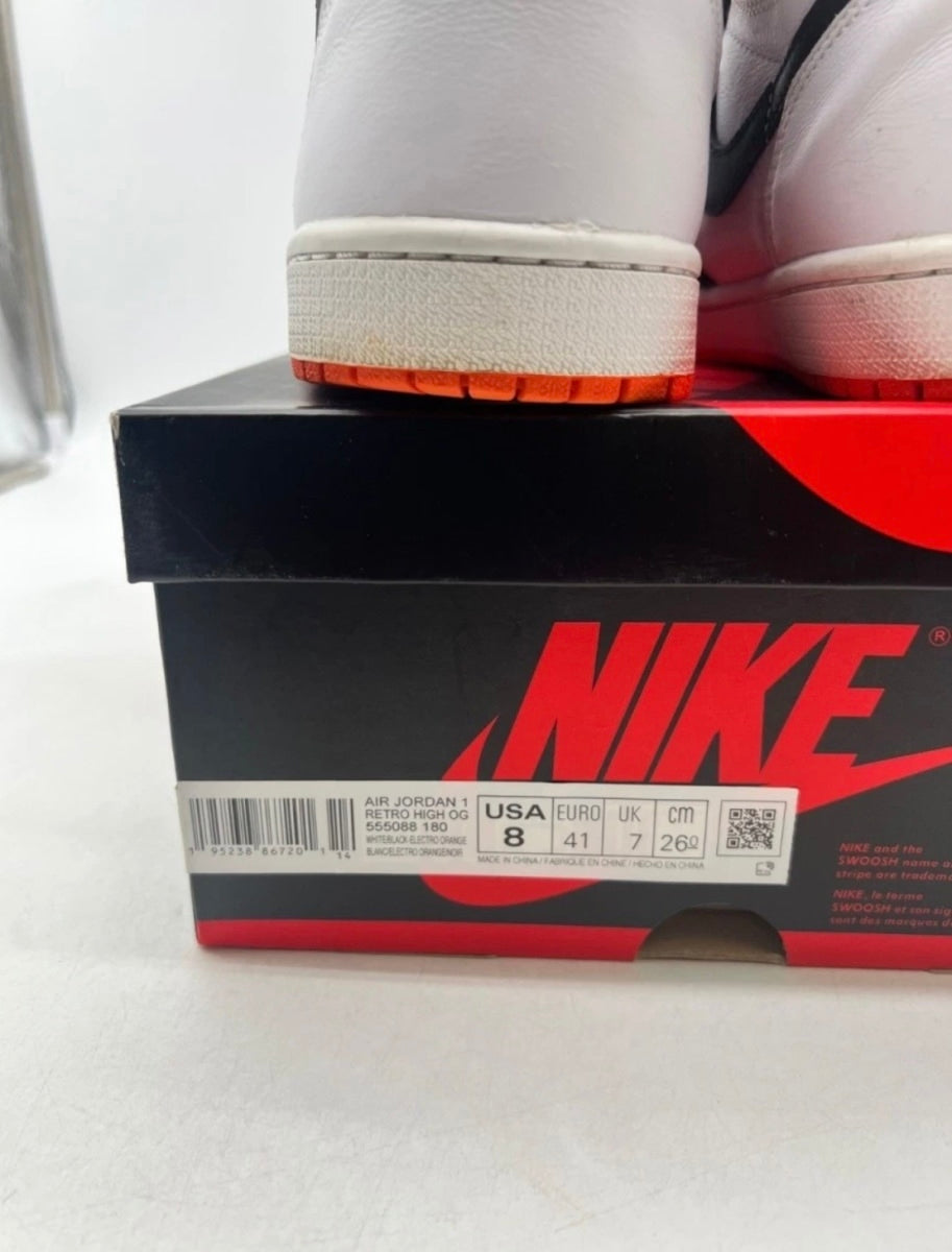 Jordan 1 Retro High Electro Orange 8 (Lightly Worn Pre-Owned)JordanWhite/Electro Orange-Black - Image 5