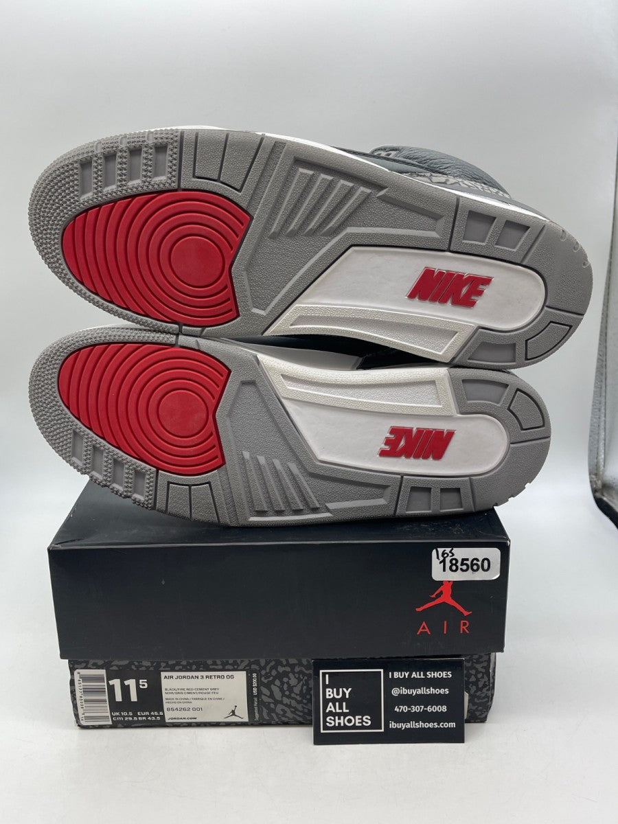 Jordan 3 Retro Black Cement (2018) 11.5 (Moderately Worn Pre-Owned) - Image 7