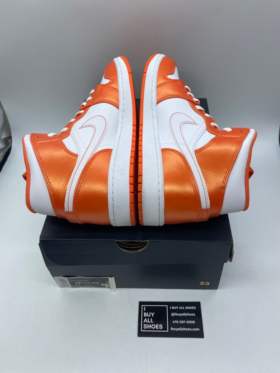 Jordan 1 Mid Metallic Orange 11.5 (Moderately Worn Pre-Owned) - Image 6