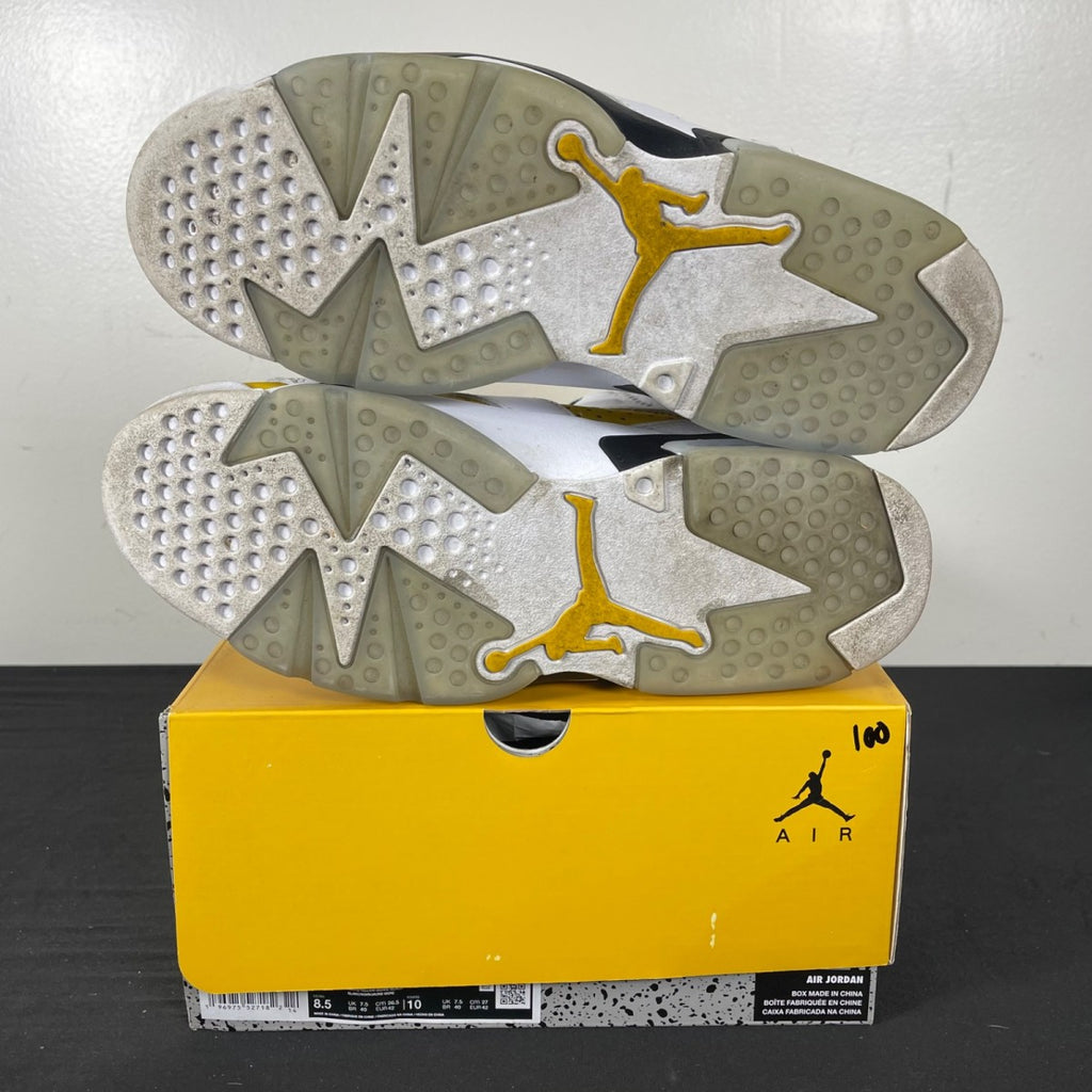 Jordan 6 Retro Yellow Ochre 8.5 (Moderately Worn Pre-Owned)JordanWhite/Yellow Ochre-Black - Image 5