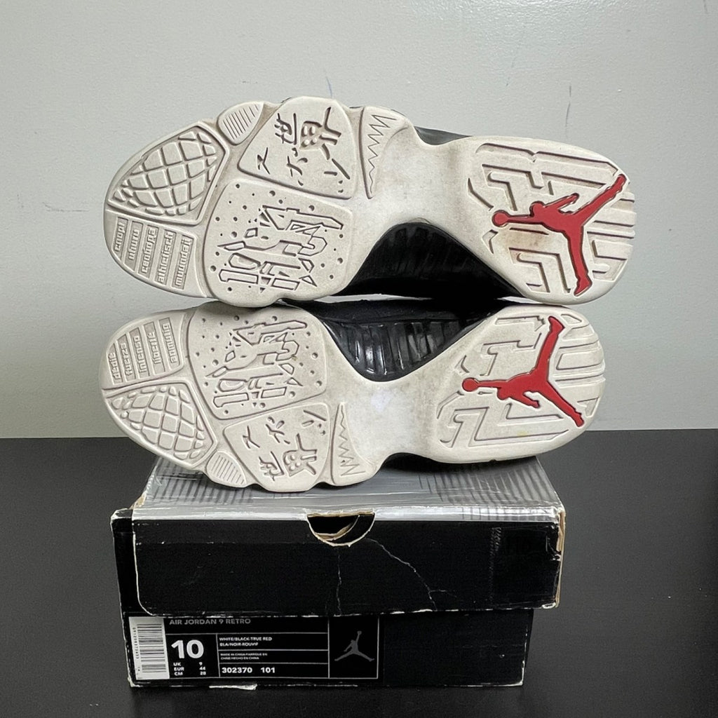 Jordan 9 Retro White Black Red (2002) 10 (Heavily Worn Pre-Owned)JordanWhite/Black-True Red - Image 5