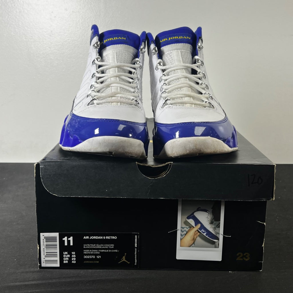 Jordan 9 Retro Kobe Bryant PE 11 (Lightly Worn Pre-Owned)JordanWhite/Concord-Tour Yellow - Image 2