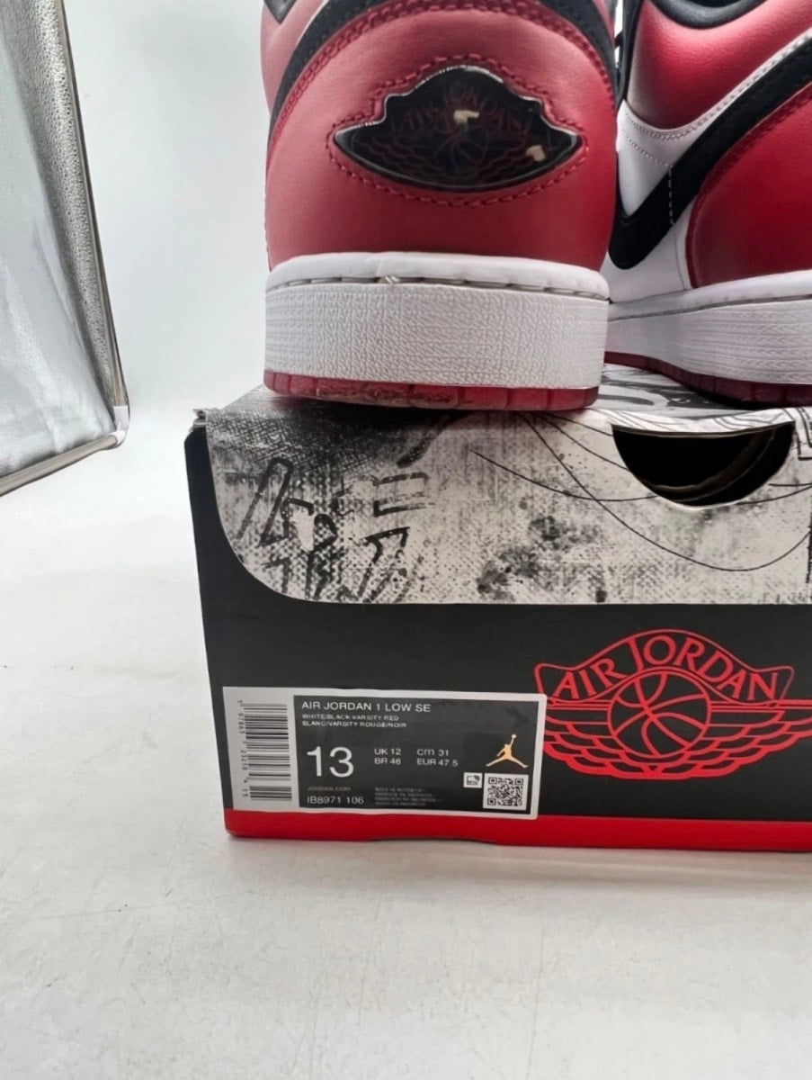 Jordan 1 Low SE Black Toe (2025) 13 (Heavily Worn Pre-Owned)JordanWhite/Black/Gym Red - Image 6