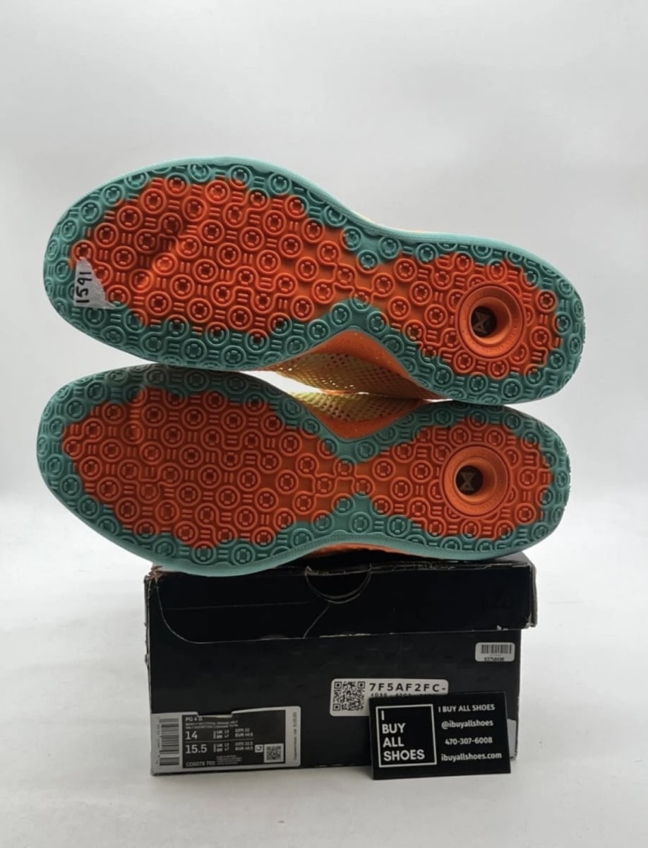 Nike PG 4 Gatorade All-Star (2020) 14 (Lightly Worn Pre-Owned)NikeBarely Volt/Volt-Photo Blue-Total Orange - Image 8