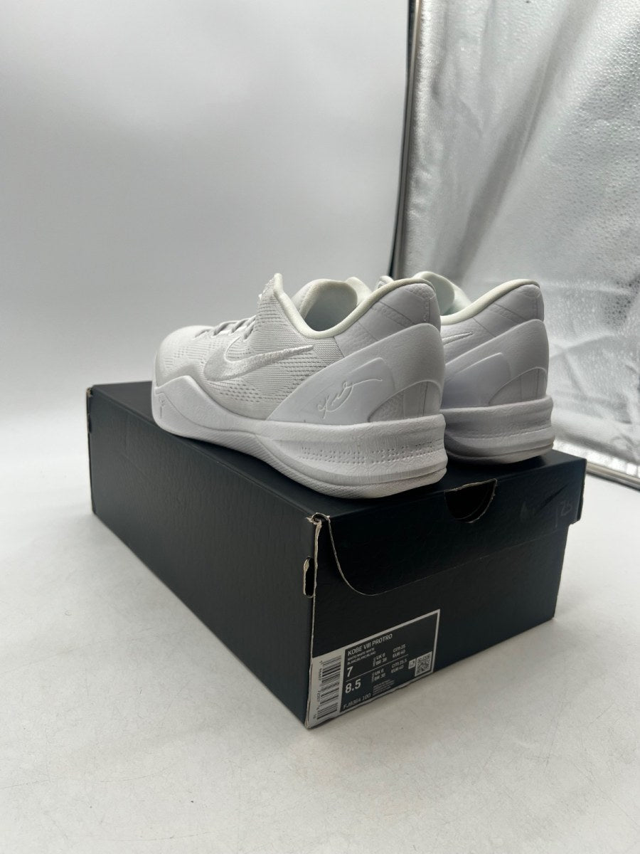 Nike Kobe 8 Protro Halo 7 (Lightly Worn Pre-Owned)NikeWhite/White-White - Image 4