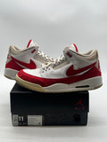 Jordan 3 Retro Tinker White University Red 11 (Heavily Worn Pre-Owned)JordanWhite/University Red-Neutral Grey - Image 1
