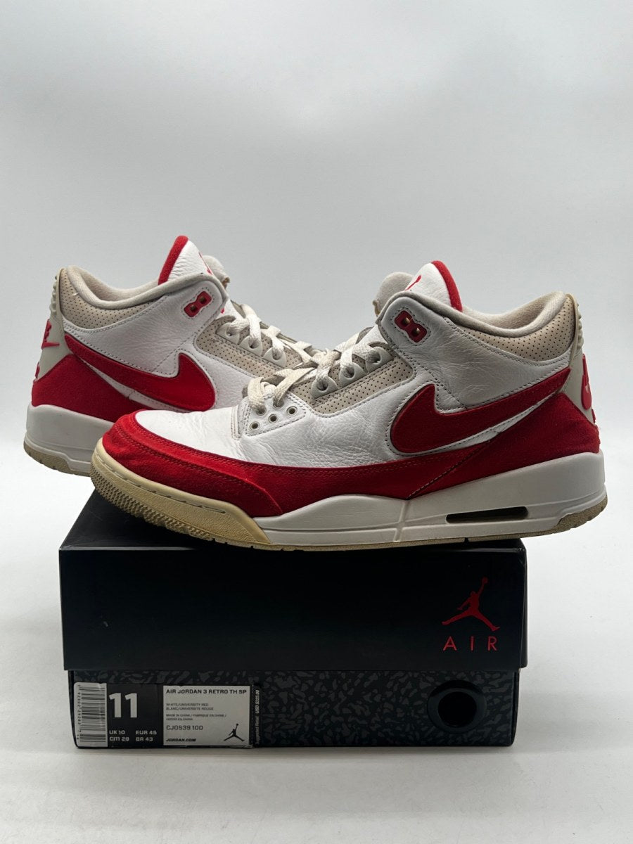 Jordan 3 Retro Tinker White University Red 11 (Heavily Worn Pre-Owned)JordanWhite/University Red-Neutral Grey - Image 1