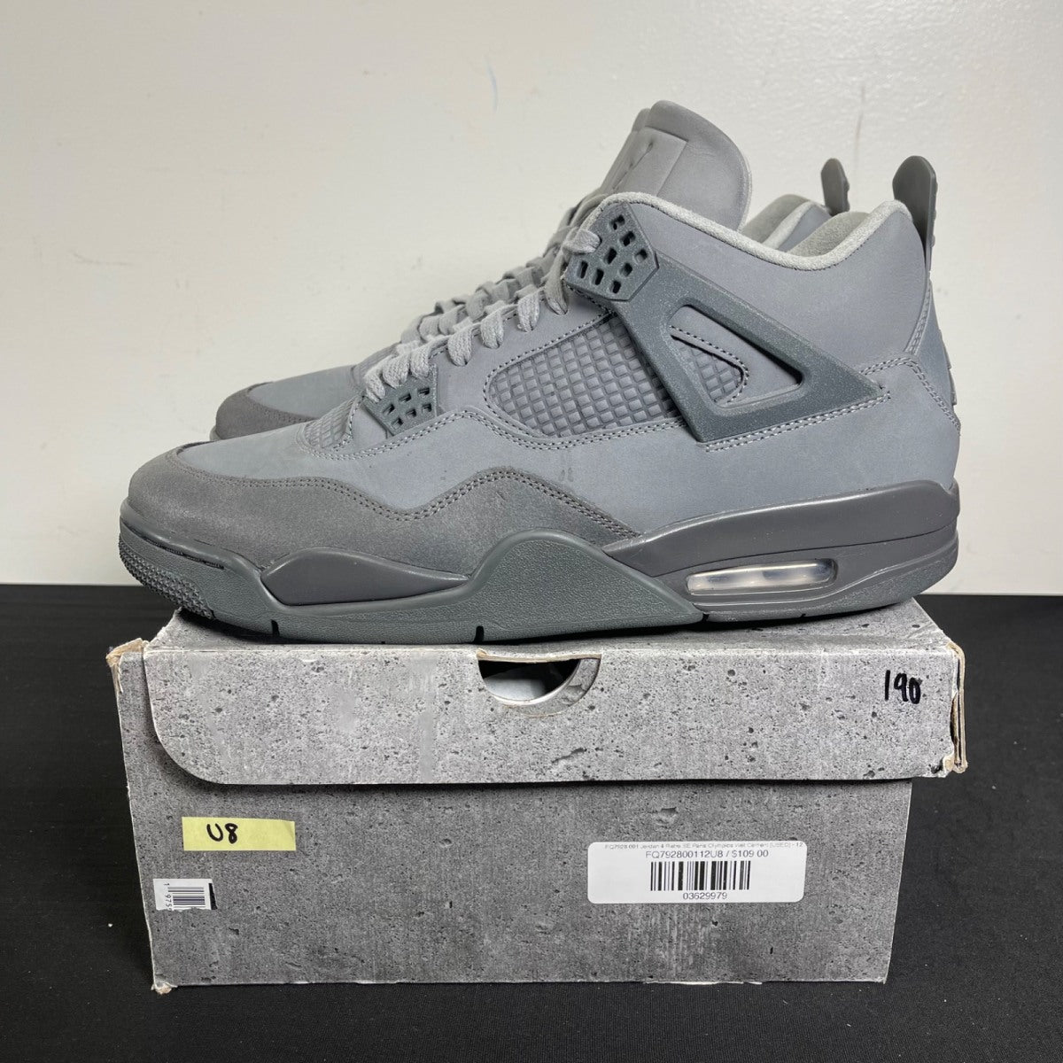 Jordan 4 Retro SE Paris Olympics Wet Cement 12 (Moderately Worn Pre-Owned)JordanSmoke Grey/Iron Grey/Cement Grey/Particle Grey - Image 3