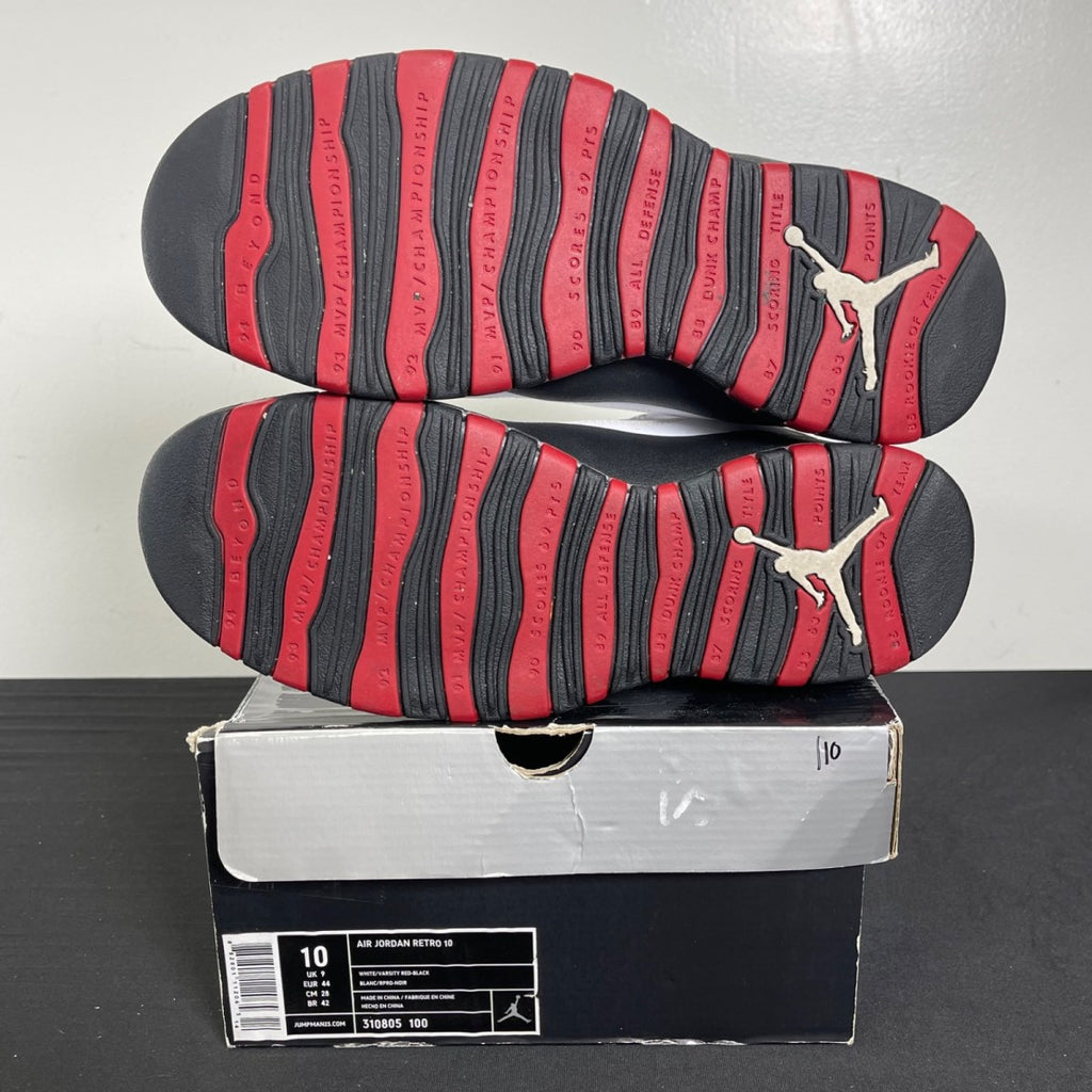 Jordan 10 Retro Chicago Bulls (2012) 10 (Moderately Worn Pre-Owned)JordanWhite/Varsity Red-Black - Image 5