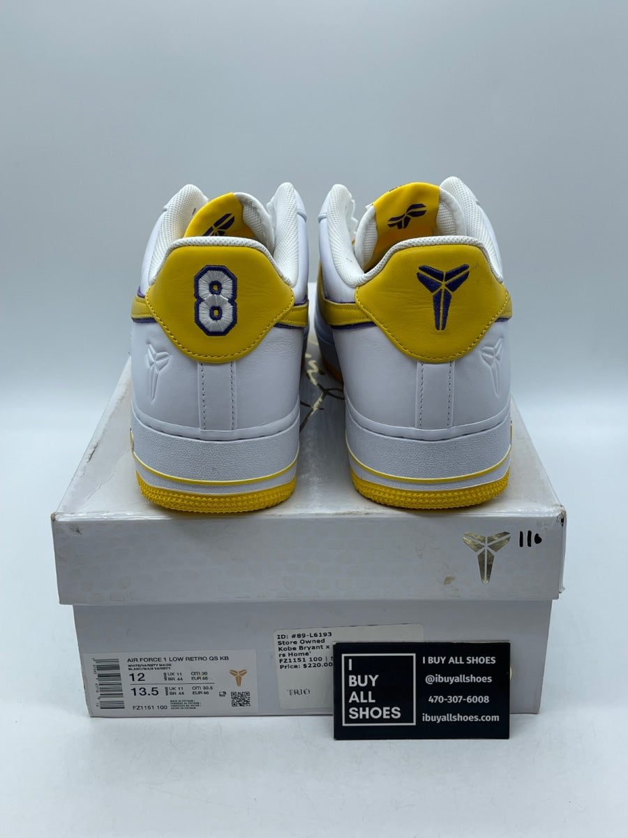 Nike Air Force 1 Low Retro QS Kobe Bryant Lakers Home 12 (Moderately Worn Pre-Owned) - Image 3