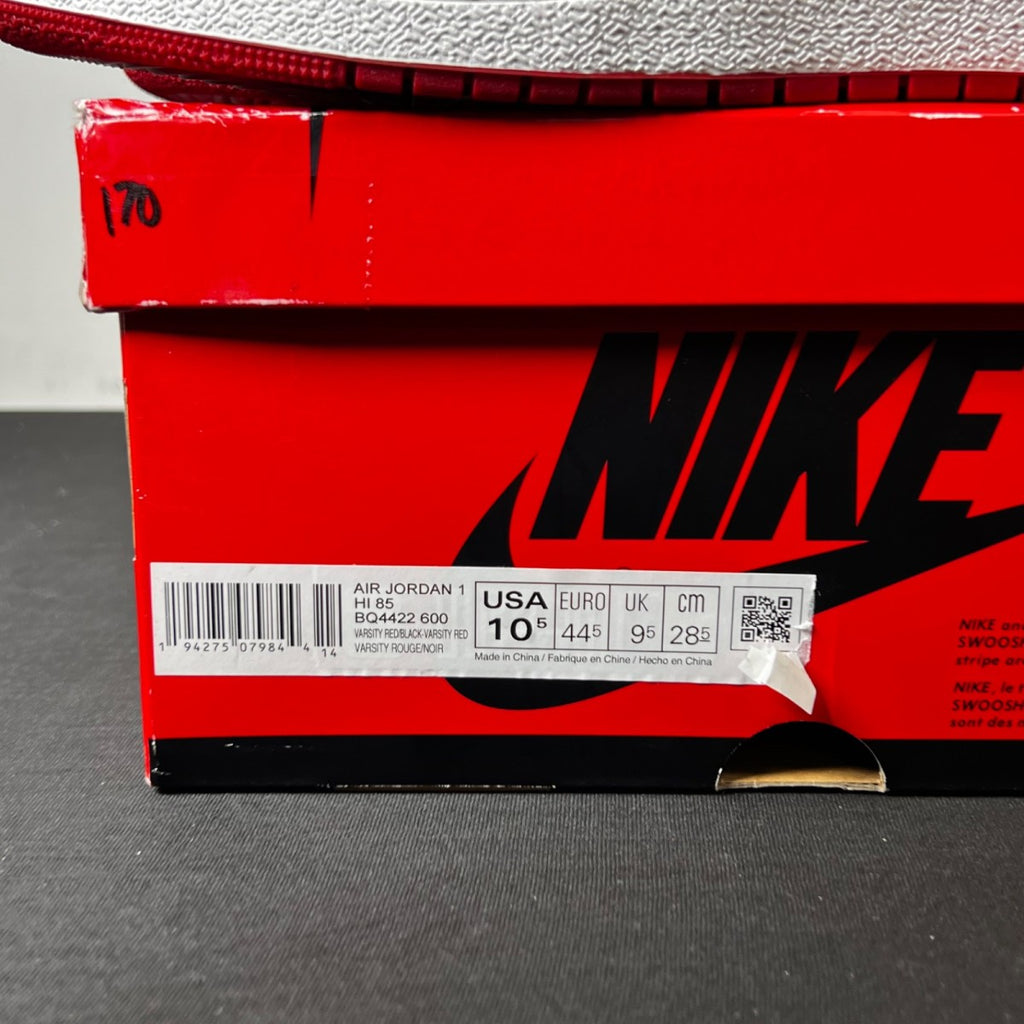 Jordan 1 Retro High '85 Varsity Red 10.5 (New Pre-Owned)JordanVarsity Red/Black-Varsity Red-White - Image 4