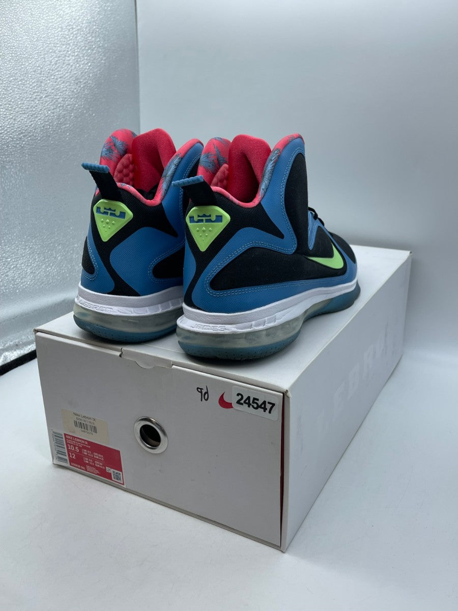 Nike LeBron 9 South Coast 10.5 (Moderately Worn Pre-Owned)NikeBlack/Harbor Blue-Green-Pink - Image 5