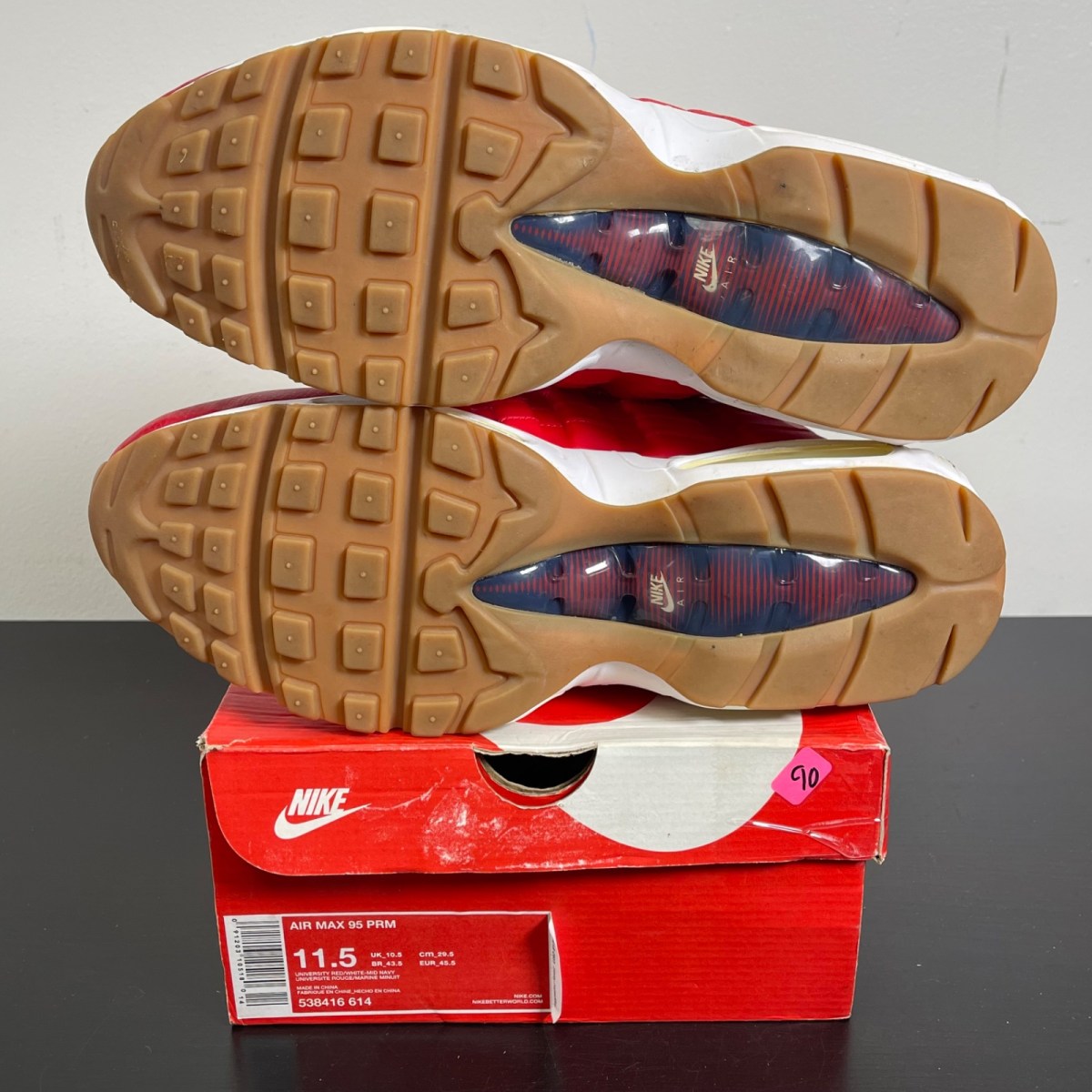 Nike Air Max 95 Independence Day 11.5 (Moderately Worn Pre-Owned)NikeUniversity Red/White-Midnight-Navy - Image 5