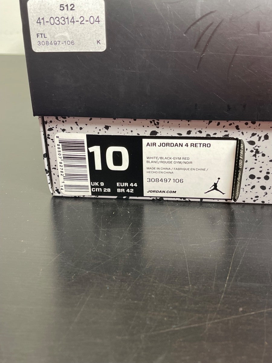 Jordan 4 Retro Alternate 89 10 (Moderately Worn Pre-Owned)JordanWhite/Black-Gym Red - Image 6