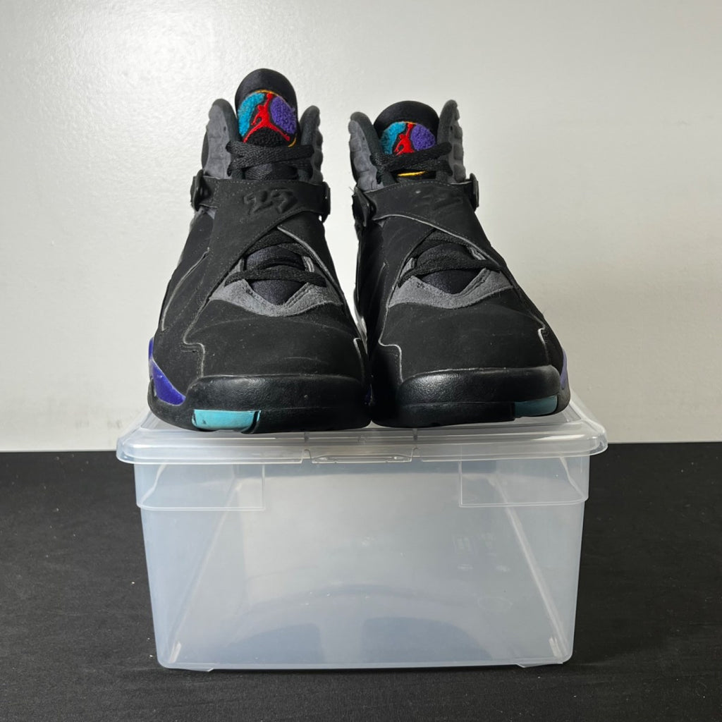 Jordan 8 Retro Aqua (2015) 13 (Heavily Worn Pre-Owned)JordanBlack/Bright Concord-Aqua Tone - Image 2