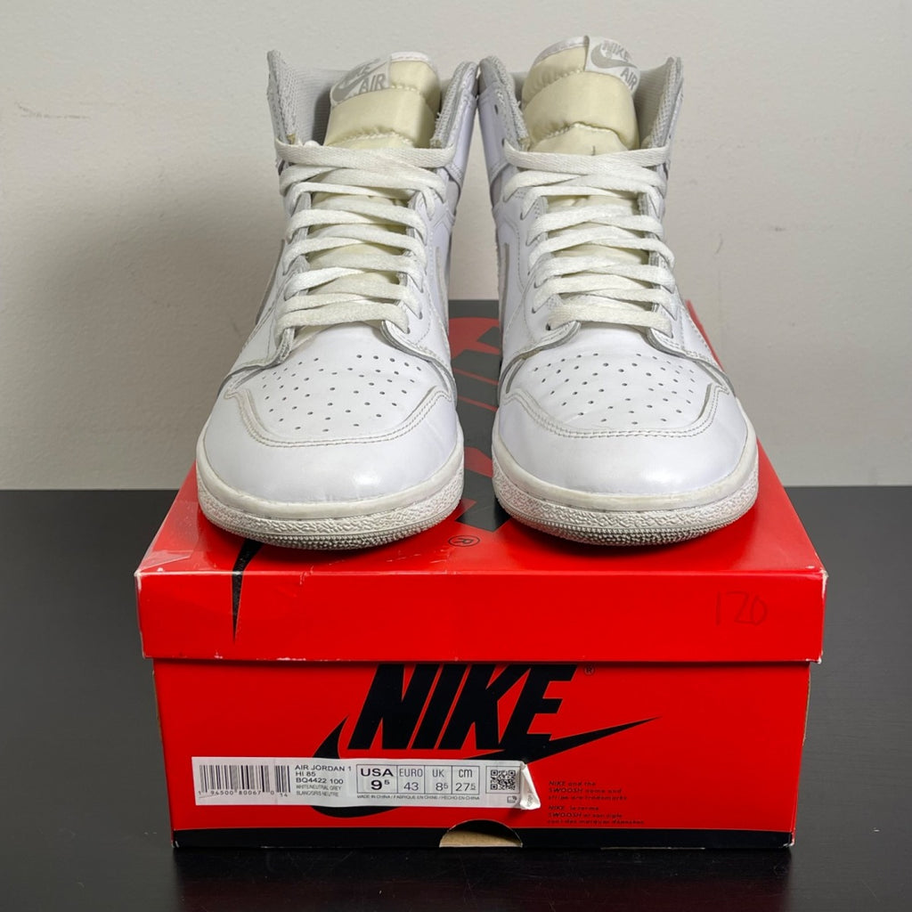 Jordan 1 Retro High '85 Neutral Grey 9.5 (Moderately Worn Pre-Owned)JordanWhite/Neutral Grey - Image 2