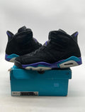 Jordan 6 Retro Aqua 13 (Moderately Worn Pre-Owned)JordanBlack/Bright Concord/Aquatone - Image 1