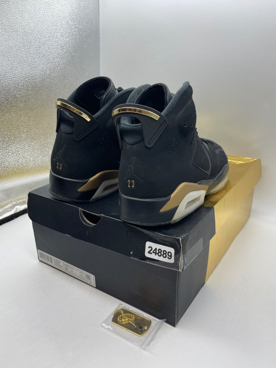 Jordan 6 Retro DMP (2020) 12 (Moderately Worn Pre-Owned)JordanBlack/Metallic Gold - Image 5