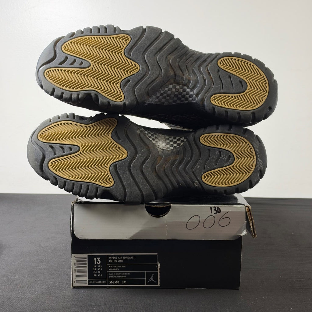 Jordan 11 Retro Low IE Black Metallic Gold (Women's) (Size 13W) - Image 5