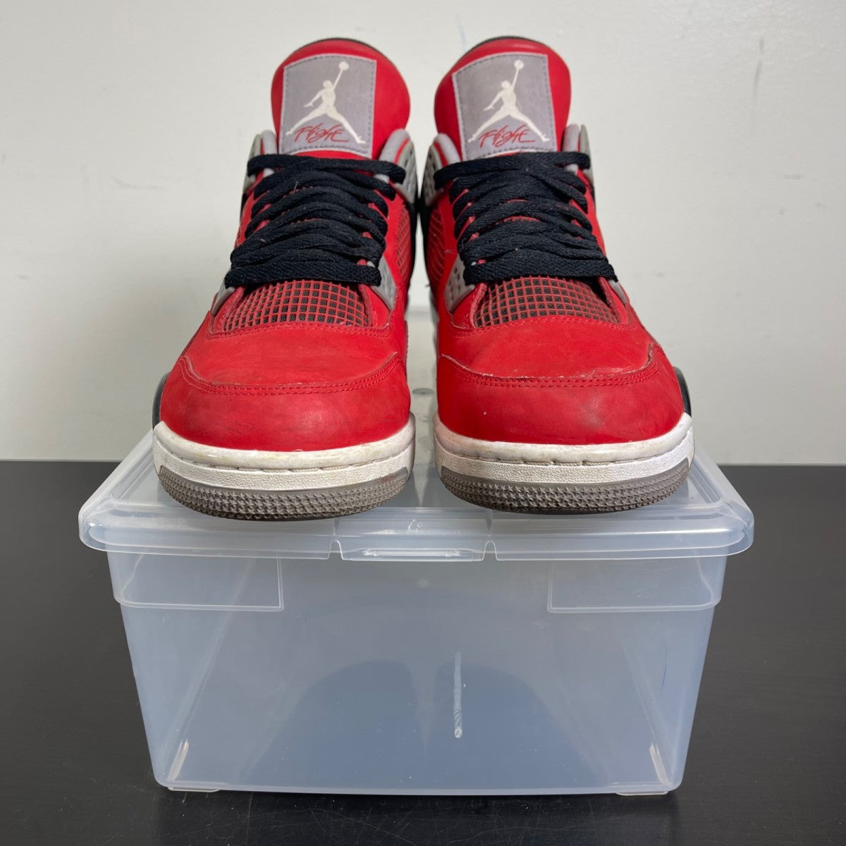 Jordan 4 Retro Toro Bravo 11.5 (Moderately Worn Pre-Owned)JordanFire Red/White-Black-Cement Grey - Image 2