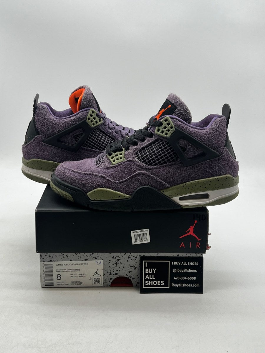 Jordan 4 Retro Canyon Purple (Women's) 8W (Lightly Worn Pre-Owned) - Image 1