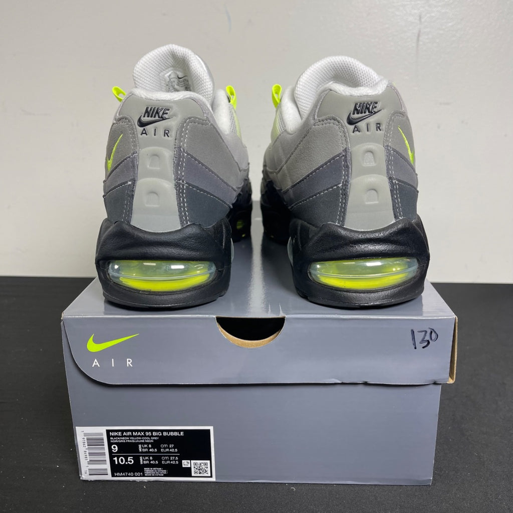 Nike Air Max 95 OG Big Bubble Neon (2025/2026) 9 (Moderately Worn Pre-Owned)NikeBlack/Neon Yellow/Cool Grey - Image 4