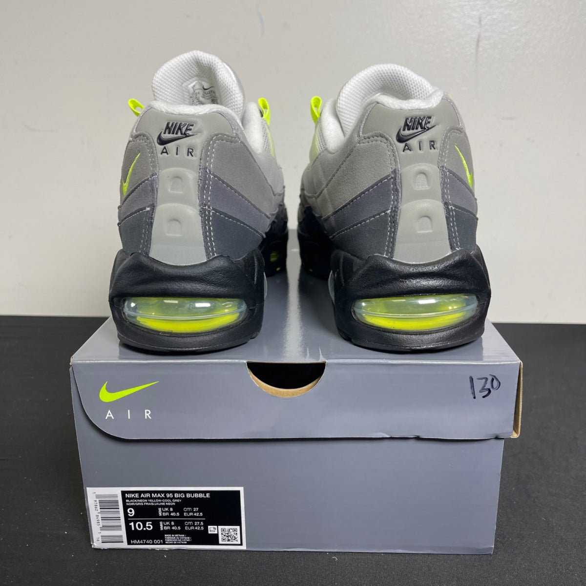 Nike Air Max 95 OG Big Bubble Neon (2025/2026) 9 (Moderately Worn Pre-Owned)NikeBlack/Neon Yellow/Cool Grey - Image 4