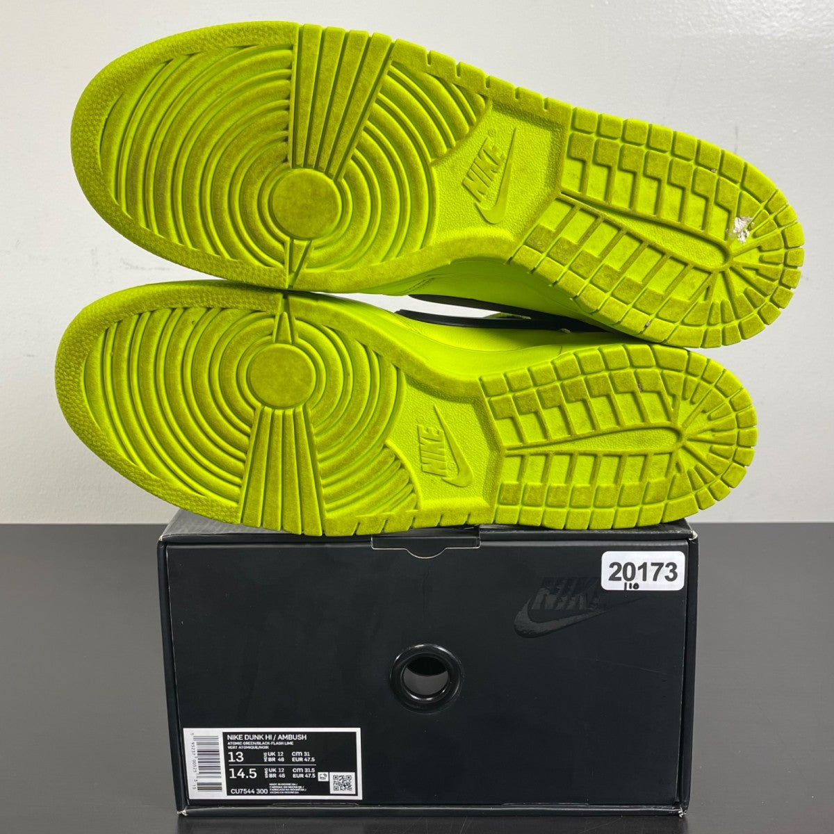 Nike Dunk High AMBUSH Flash Lime 13 (Moderately Worn Pre-Owned)NikeAtomic Green/Flash Lime-Black - Image 5