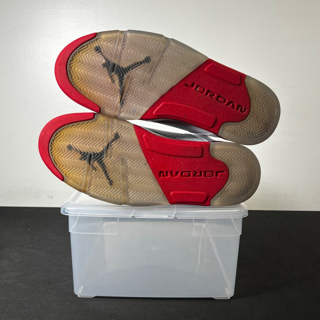 Jordan 5 Retro Fire Red Black Tongue (2013) 9.5 (Lightly Worn Pre-Owned)JordanWhite/Fire Red-Black - Image 5