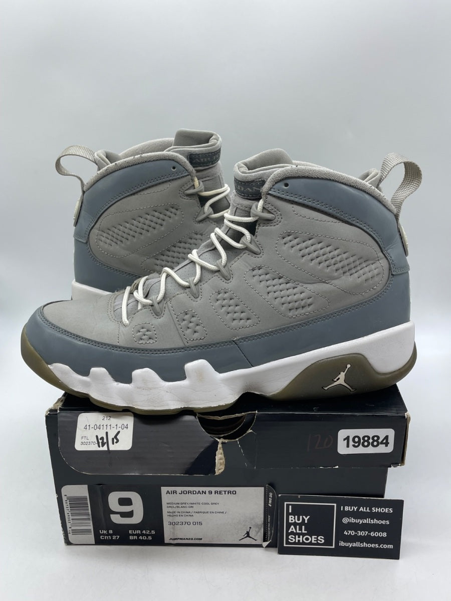 Jordan 9 Retro Cool Grey (2012) 9 (Moderately Worn Pre-Owned) - Image 1