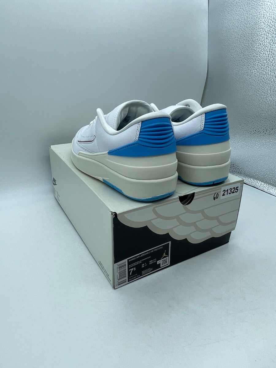Jordan 2 Retro Low NC to Chi (Women's) 7.5W (Moderately Worn Pre-Owned)JordanWhite/Gym Red-Dark Powder Blue-Sail - Image 4