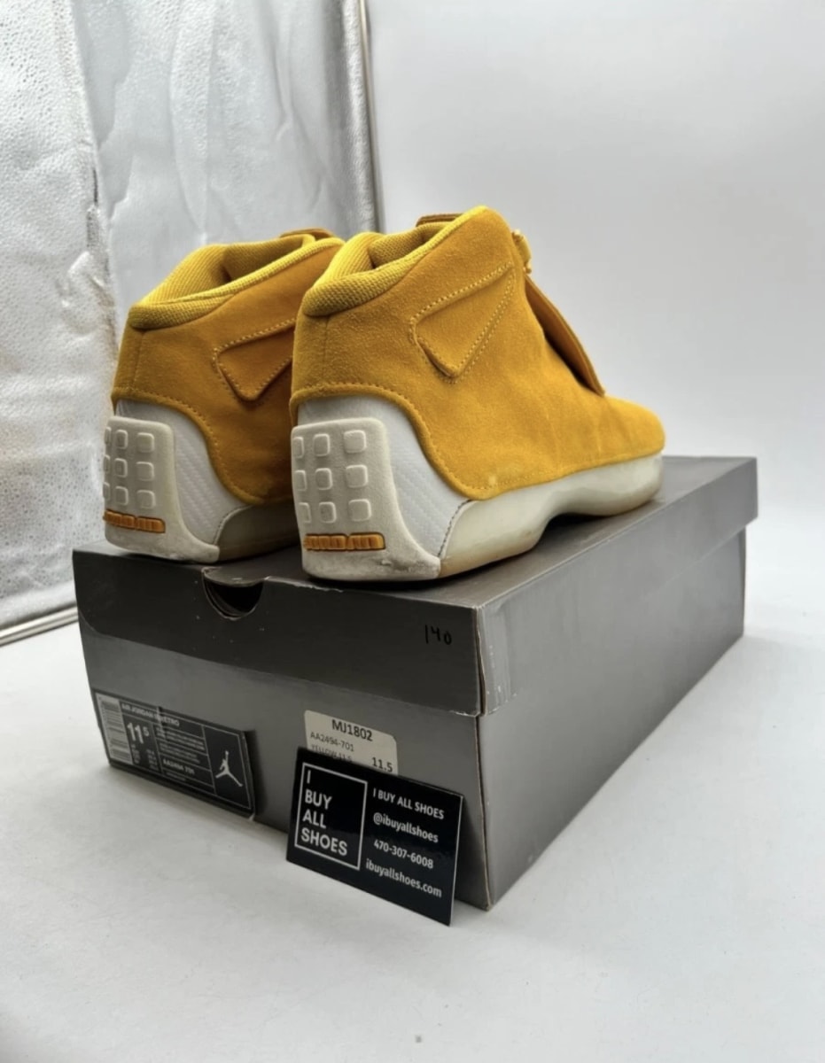 Jordan 18 Retro Yellow Ochre 11.5 (Lightly Worn Pre-Owned)JordanYellow Ochre/Yellow Ochre-Sail - Image 6