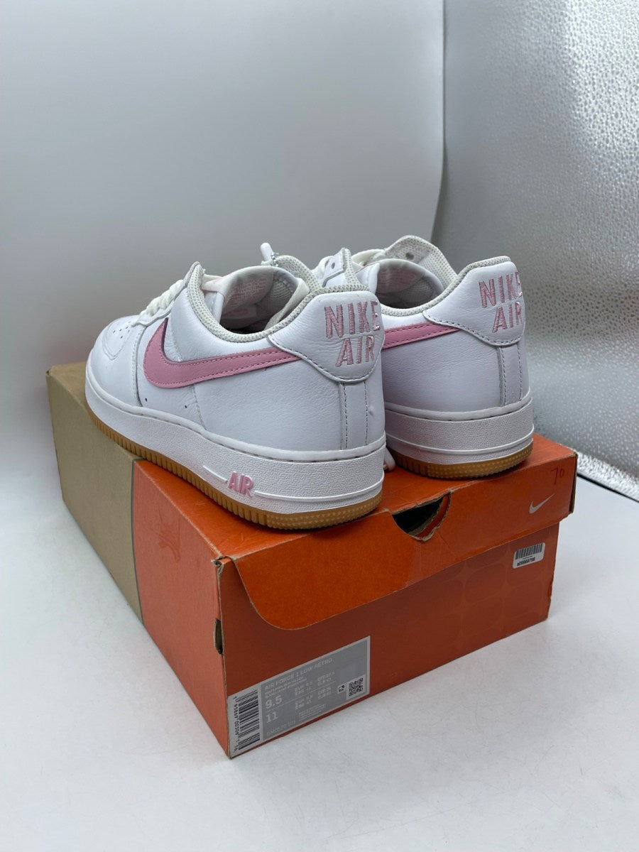 Nike Air Force 1 Low '07 Retro Color of the Month Pink Gum 9.5 (Moderately Worn Pre-Owned)NikeWhite/Pink-Gum Yellow-Metallic Gold - Image 4