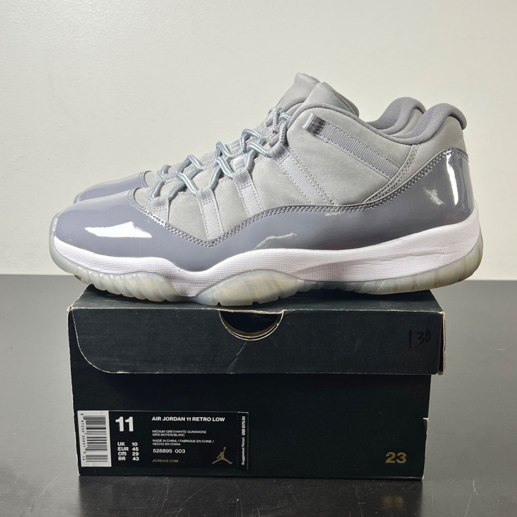 Jordan 11 Retro Low Cool Grey 11 (Lightly Worn Pre-Owned)JordanMedium Grey/White-Gunsmoke - Image 3